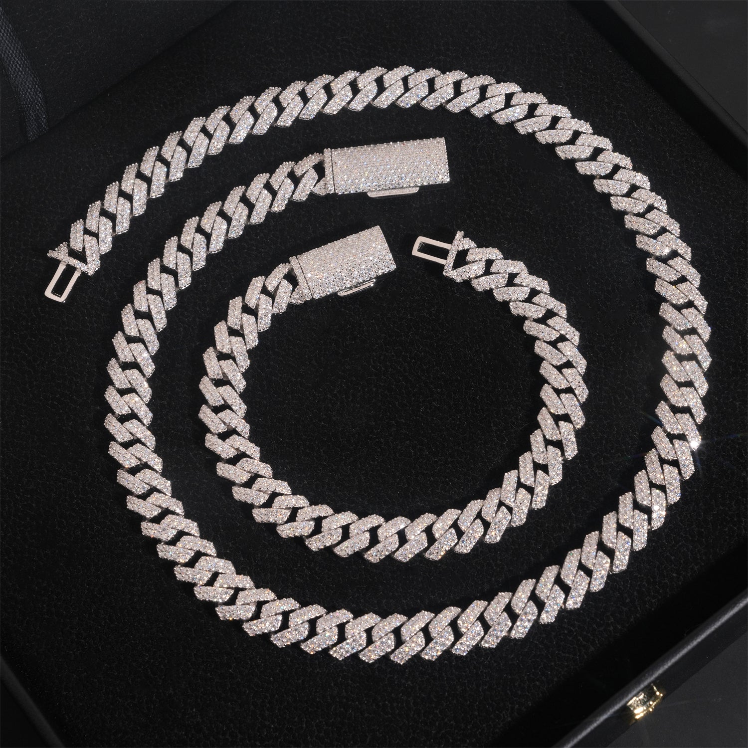Iced Out Sterling Silver VVS Lab Grown Diamond Cuban Chain Necklace 10MM