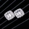 Classic Design Square Shape Baguette VVS Moissanite Diamond Studs For Men and Women