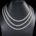 6MM Sterling Silver Lab Grown Diamond Cuban Chain Necklace