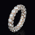10K Rose Gold VVS 1 Lab Grown Diamond 360 Fully Iced Eternity Ring Band For Men