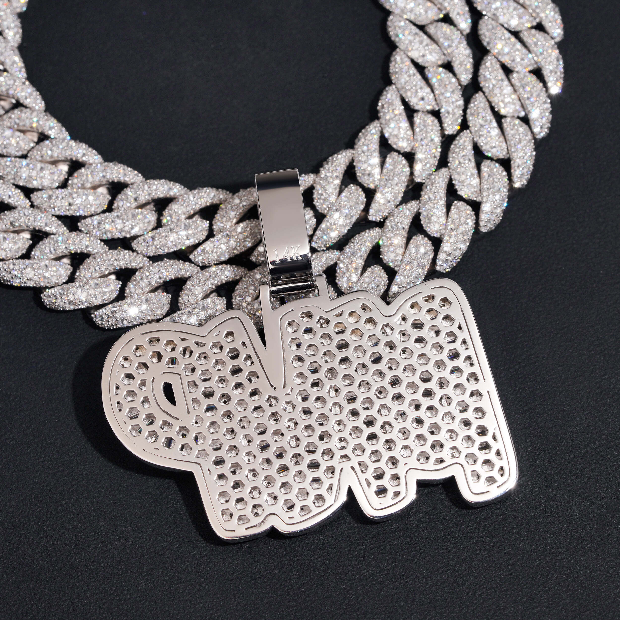 Custom Name Pendant MVP Moissanite Diamond Baguette Cut Design