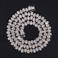 1CT Pear Cut VVS Moissanite Diamond Tennis Chan Necklace Upside Down Setting