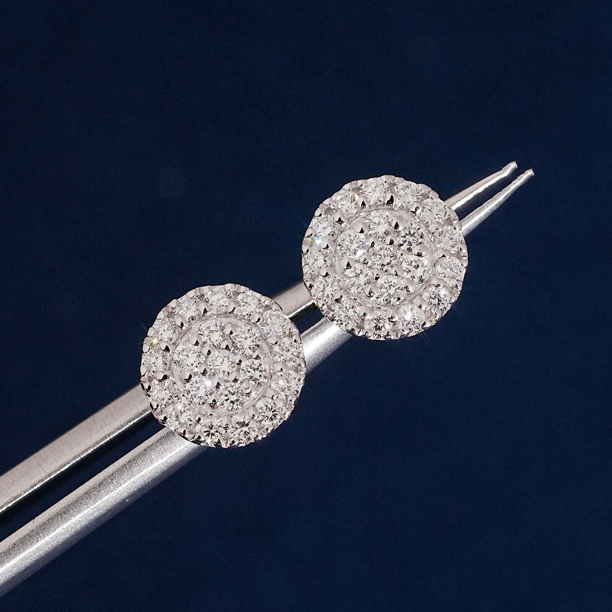 VVS Lab Grown Diamond Stud Earrings 925 Silver Men Jewelry