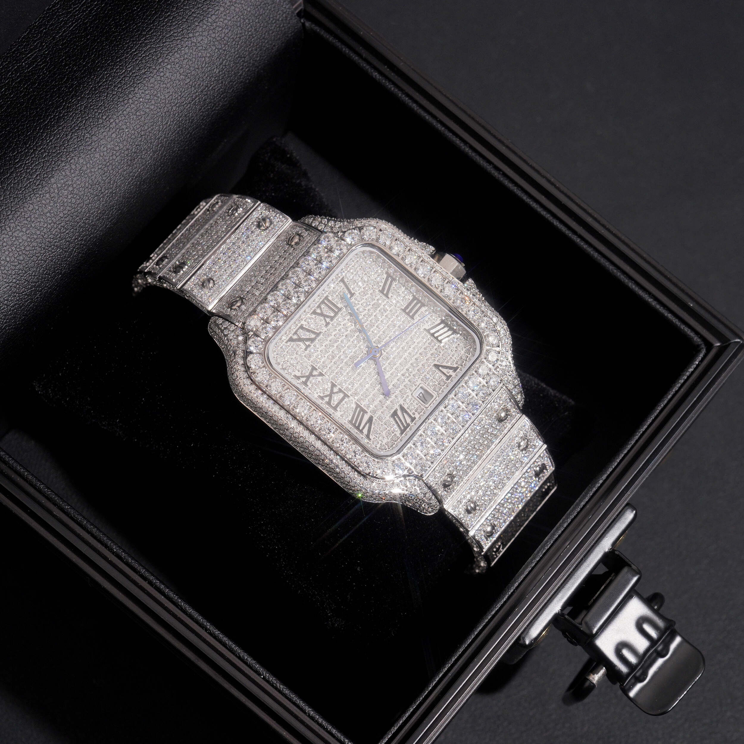 Iced Out Men Watch Moissanite Diamond Pass Diamond Tester