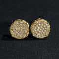 Men's Iced Out Round Circle VVS Moissanite Earrings - Luxury Hip Hop Jewelry