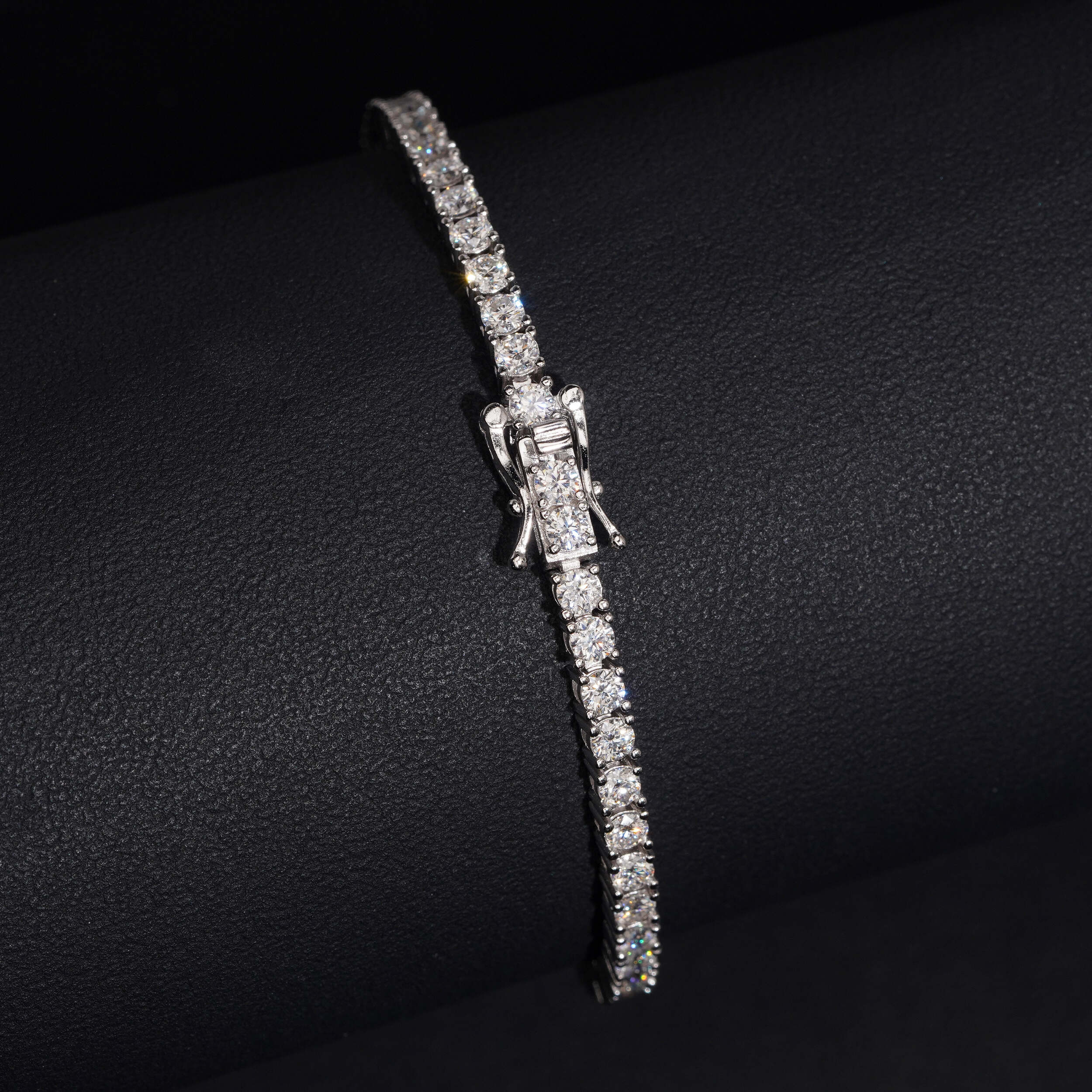 Lab Diamond Tennis Bracelet Solid Silver 3MM