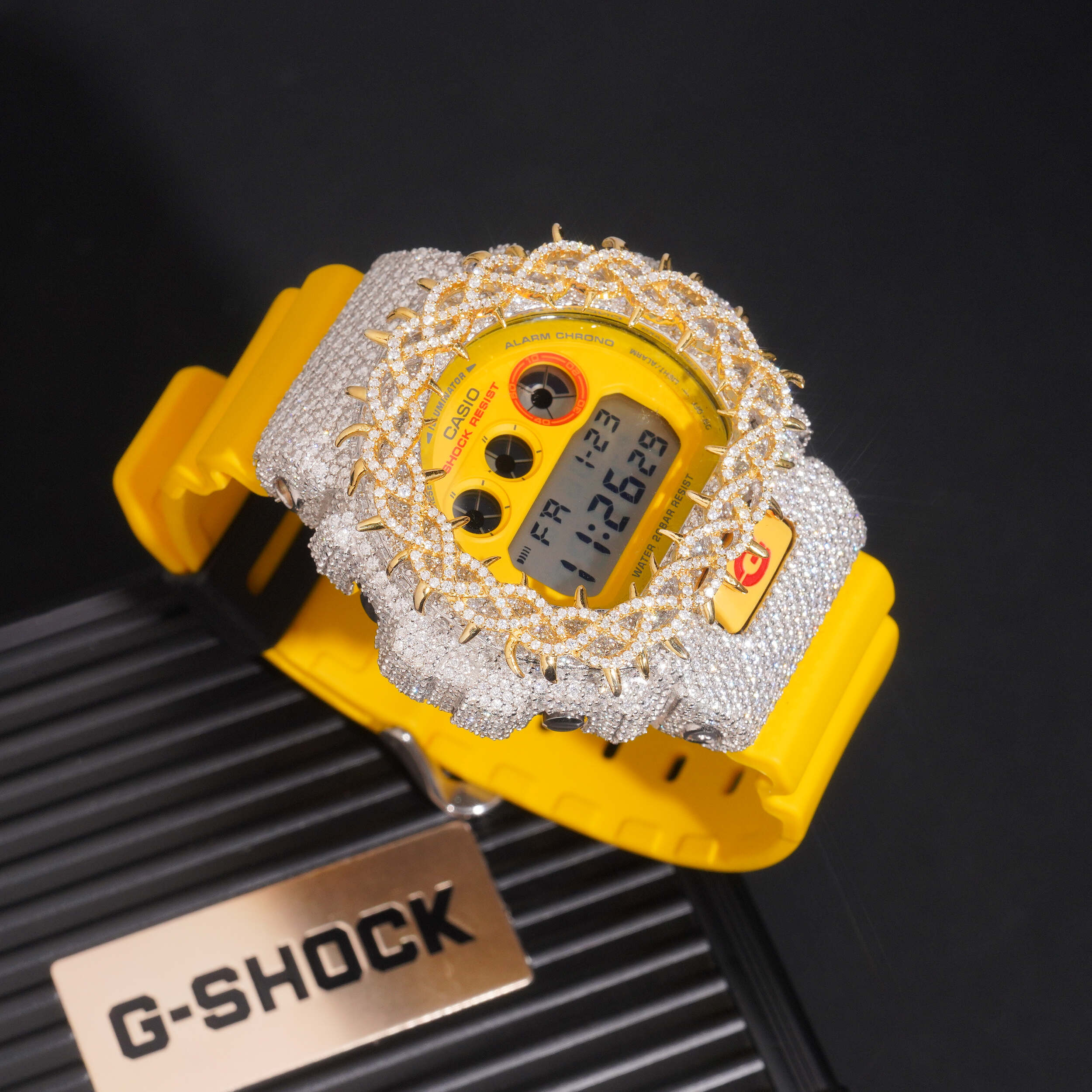 Yellow Gold Tow Tone DW6900 Moissanite G Shock Watch