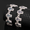 Princess Cut Color Moissanite Cross Infinity Link Bracelet Men