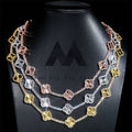Iced Out 3MM Clover Tennis Chain Sterling Silver 925 With VVS Moissanite Pass Diamond Tester
