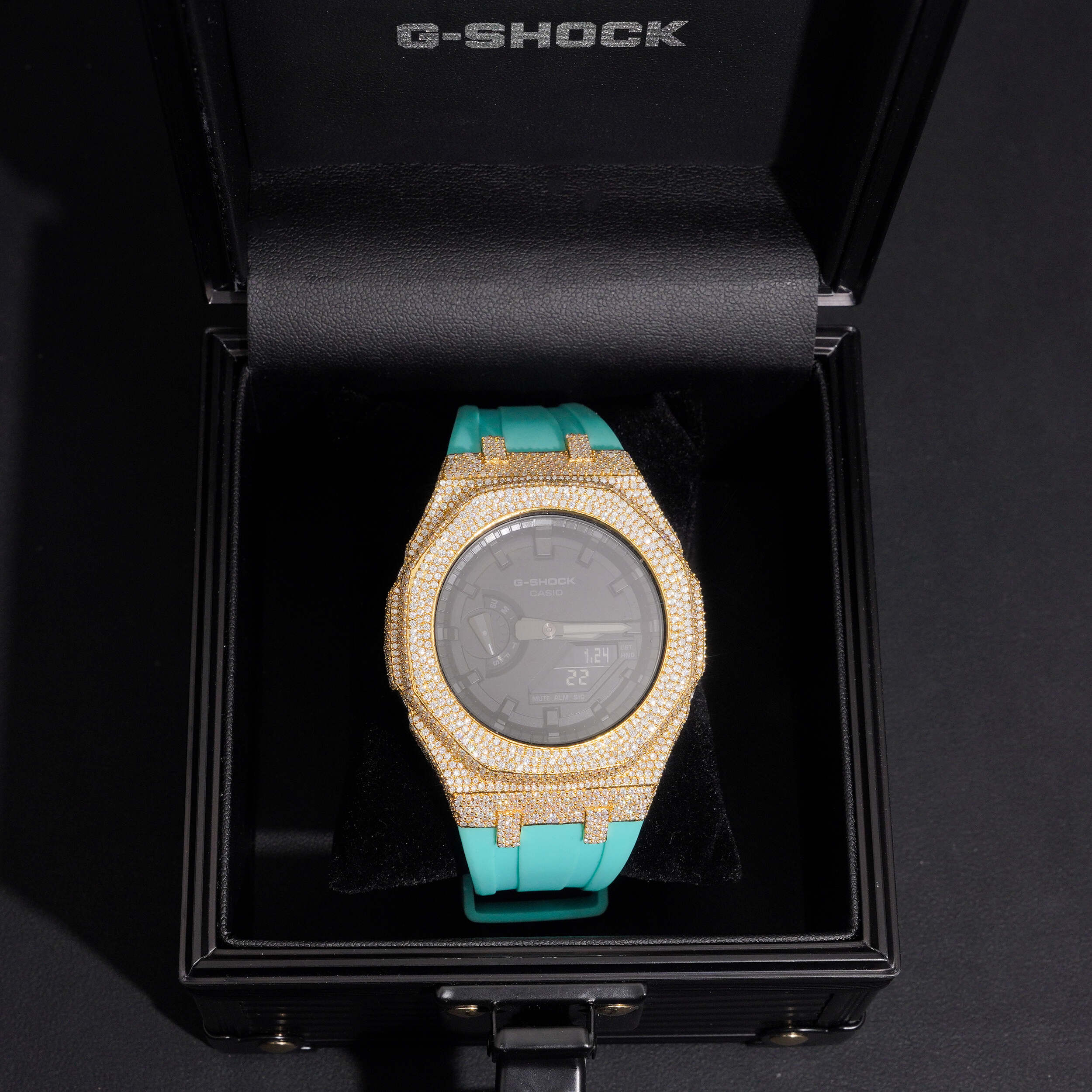 Icedout Casio G Shock GA2100 with VVS Moissanite Diamond Bezel