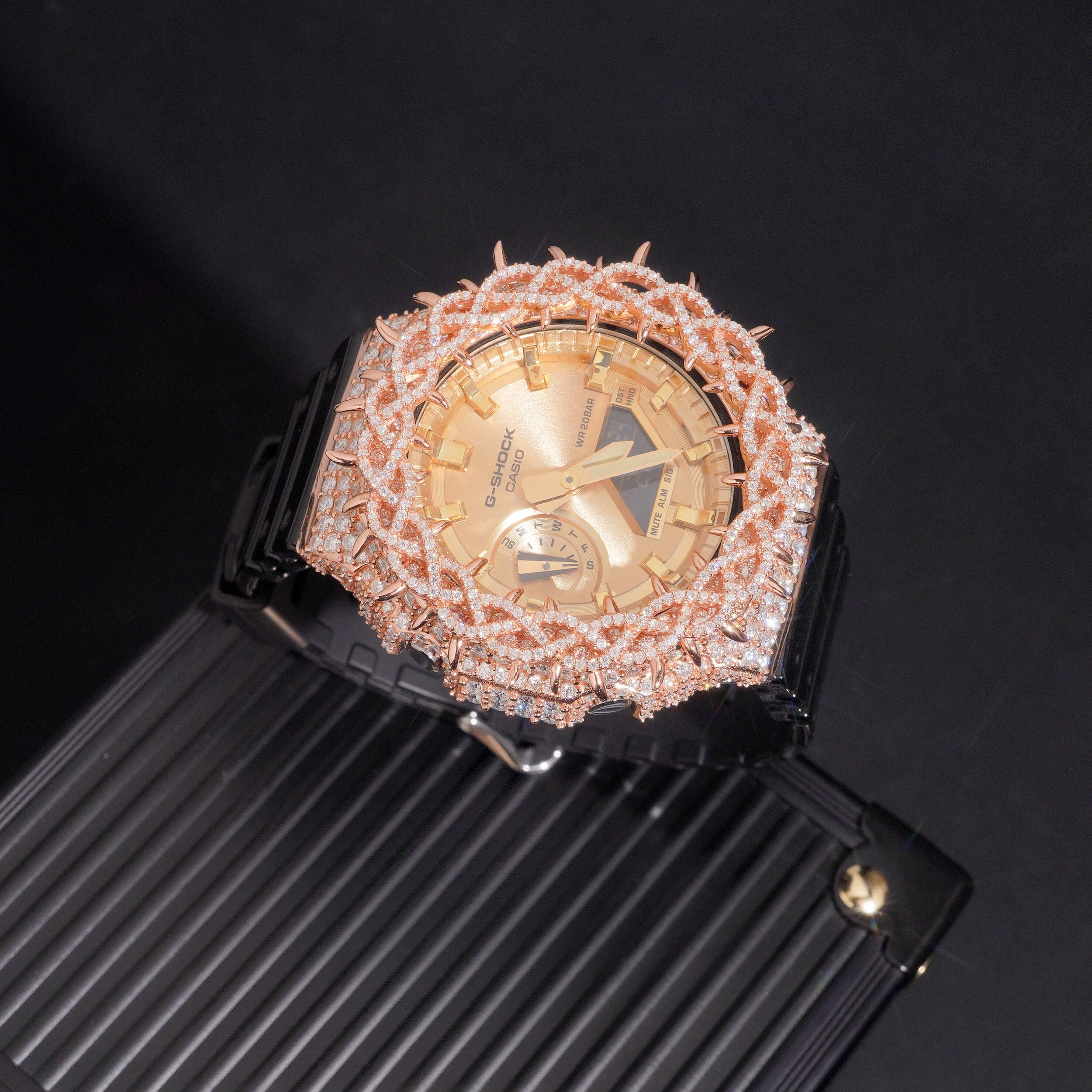 Rose Gold Moissanite Diamond G Shock Watch GA2100
