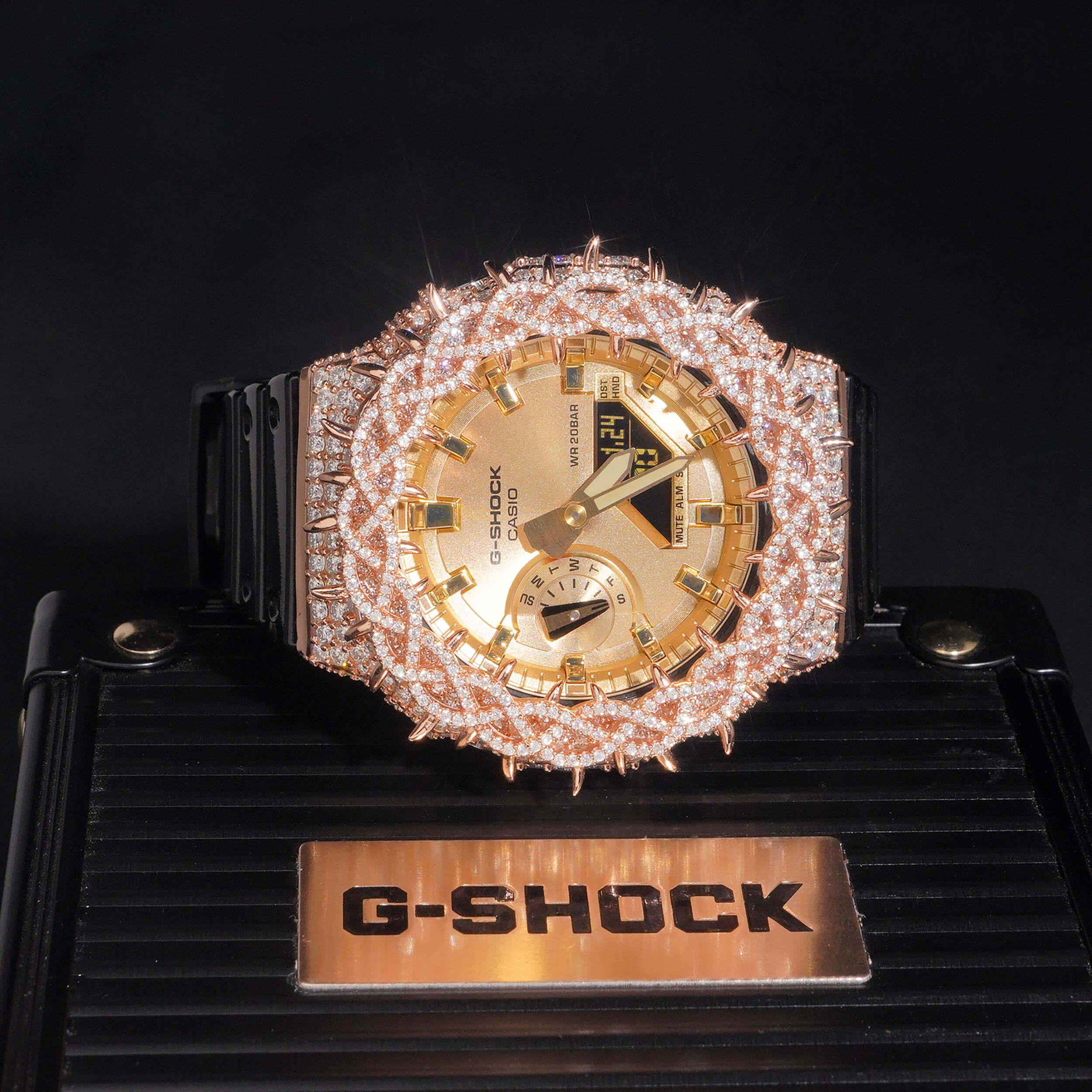Rose Gold Moissanite Diamond G Shock Watch GA2100