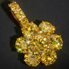 Luxury Big Carat Yellow Moissanite Cluster Pendant