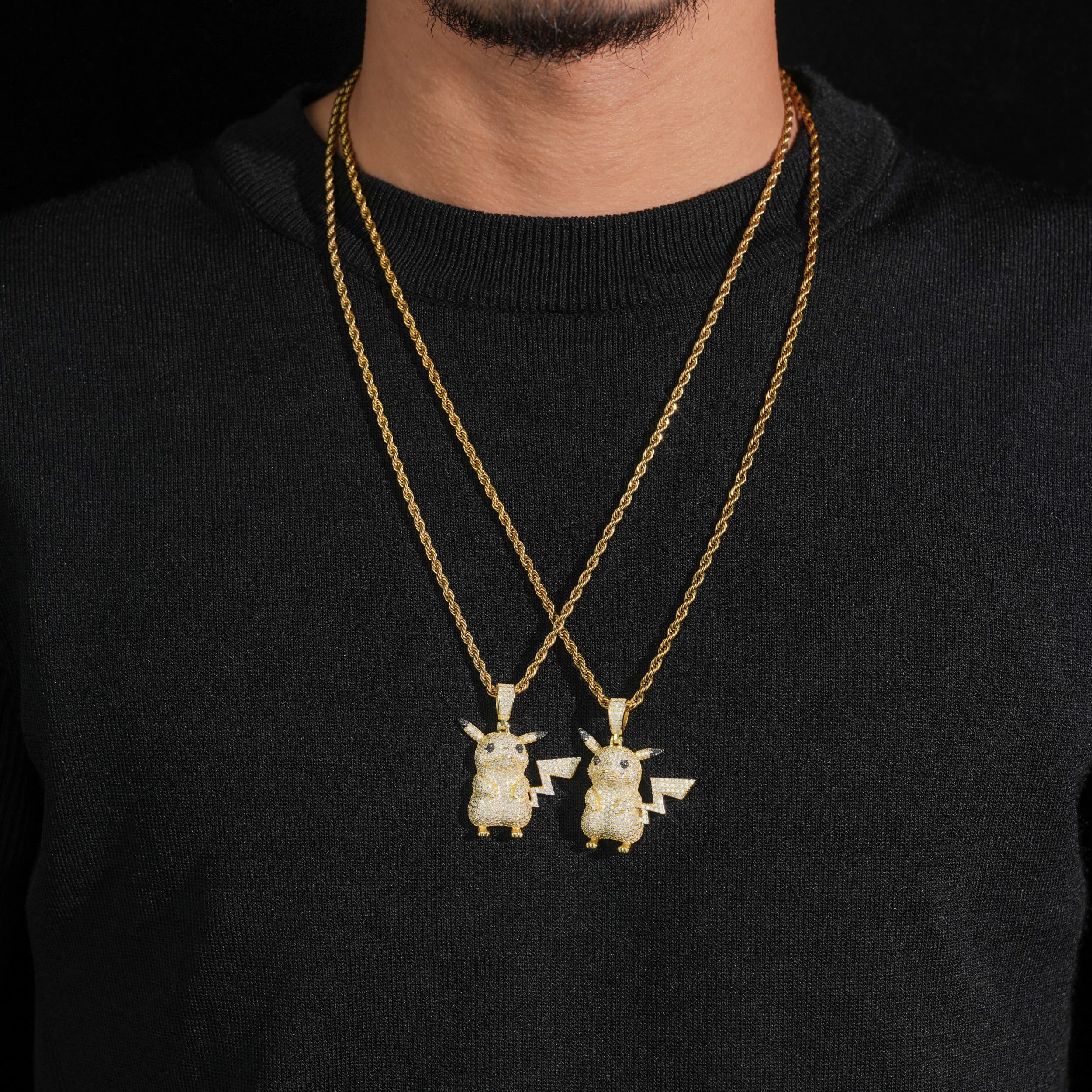 Yellow Gold VVS Moissanite Diamond Pikachu Pendant