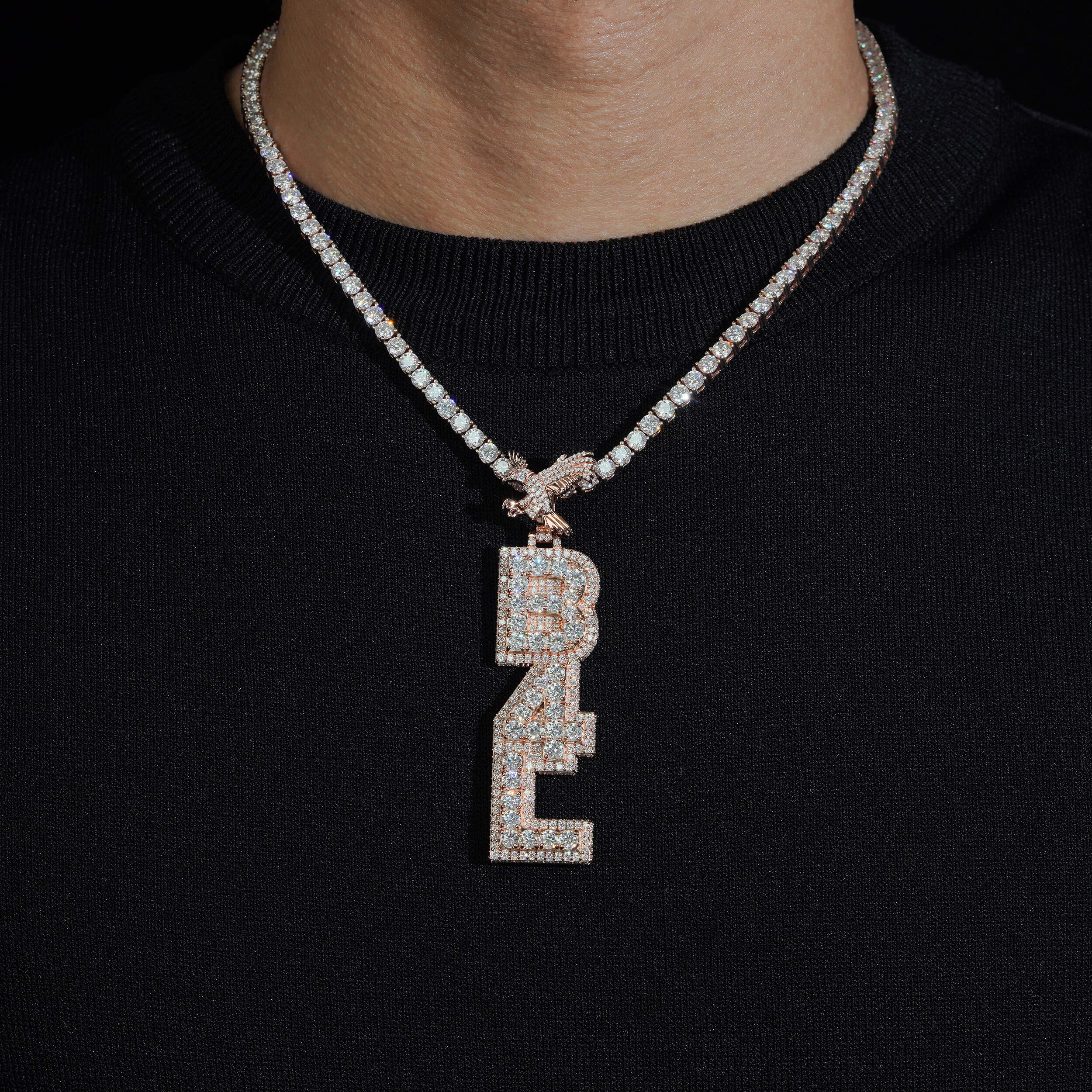 3inch tall Vertical Name Pendant Custom Bail