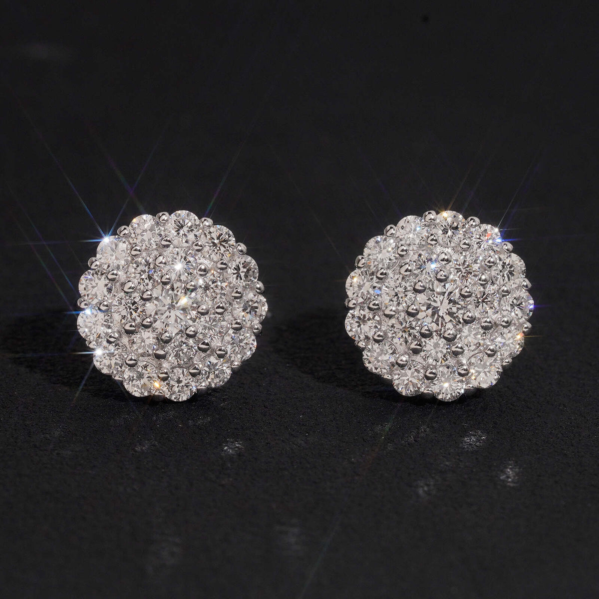 925 Silver VVS Lab Grown Diamond Men Stud Earrings