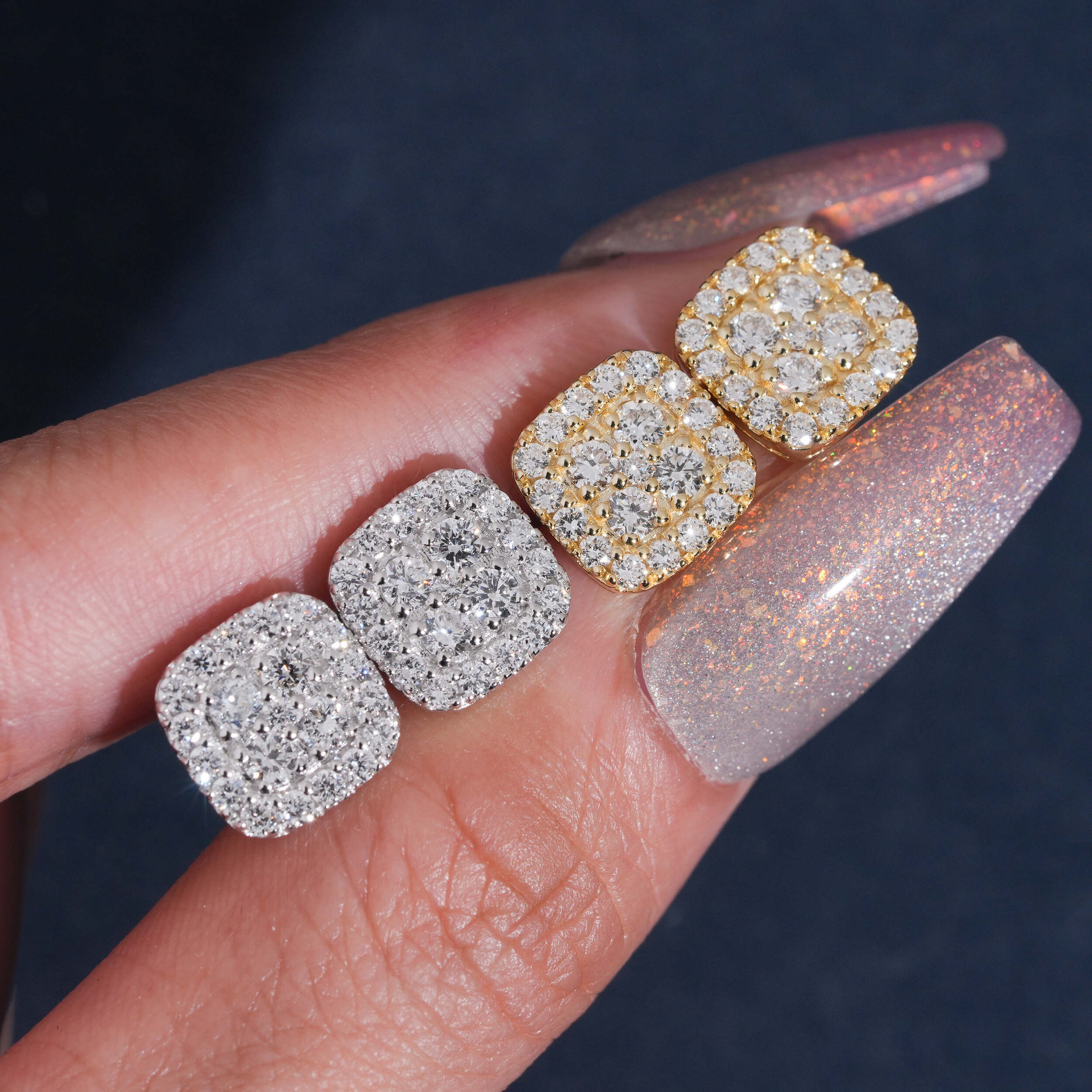 Iced Out 10MM Width VVS Lab Grown Diamond Men Earrings Silver 925