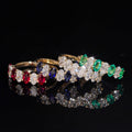 10K Yellow Gold Oval Cut Lab Grown Diamond Mix Lab Gemstone Ring Band