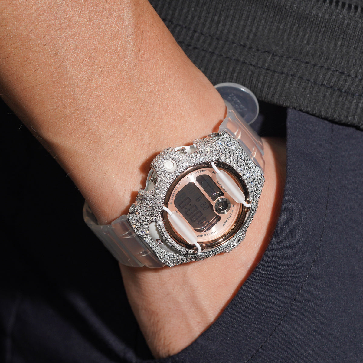 925 Sterling Silver VVS Lab Grown Diamond Baby G Watch