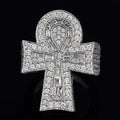Solid Silver VVS1 Lab Grown Diamond Ankh Cross Men For Men