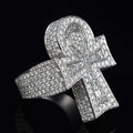 Solid Silver VVS1 Lab Grown Diamond Ankh Cross Men For Men