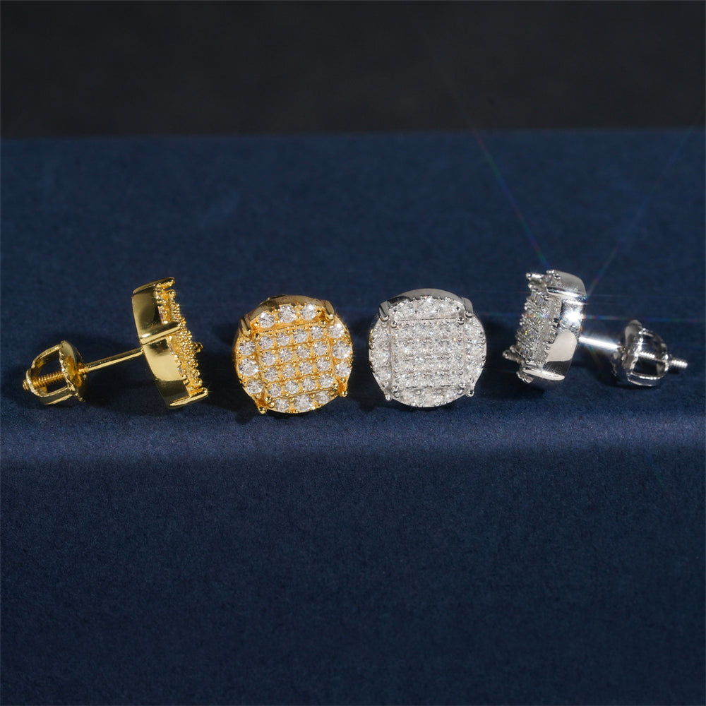 Moisanite redondo enche brincos com diamante GRA de VVS Moissanite habilitado