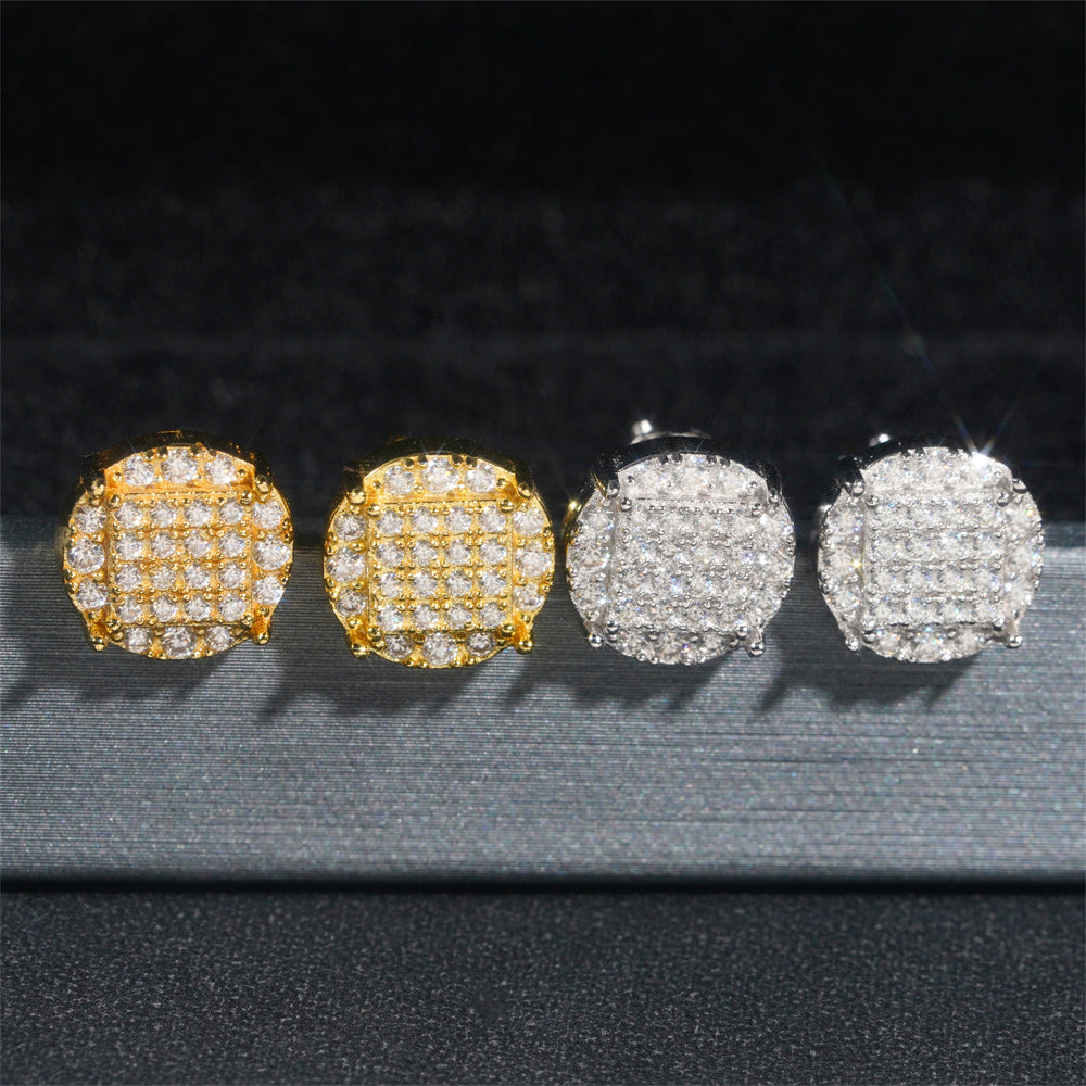 Moisanite redondo enche brincos com diamante GRA de VVS Moissanite habilitado