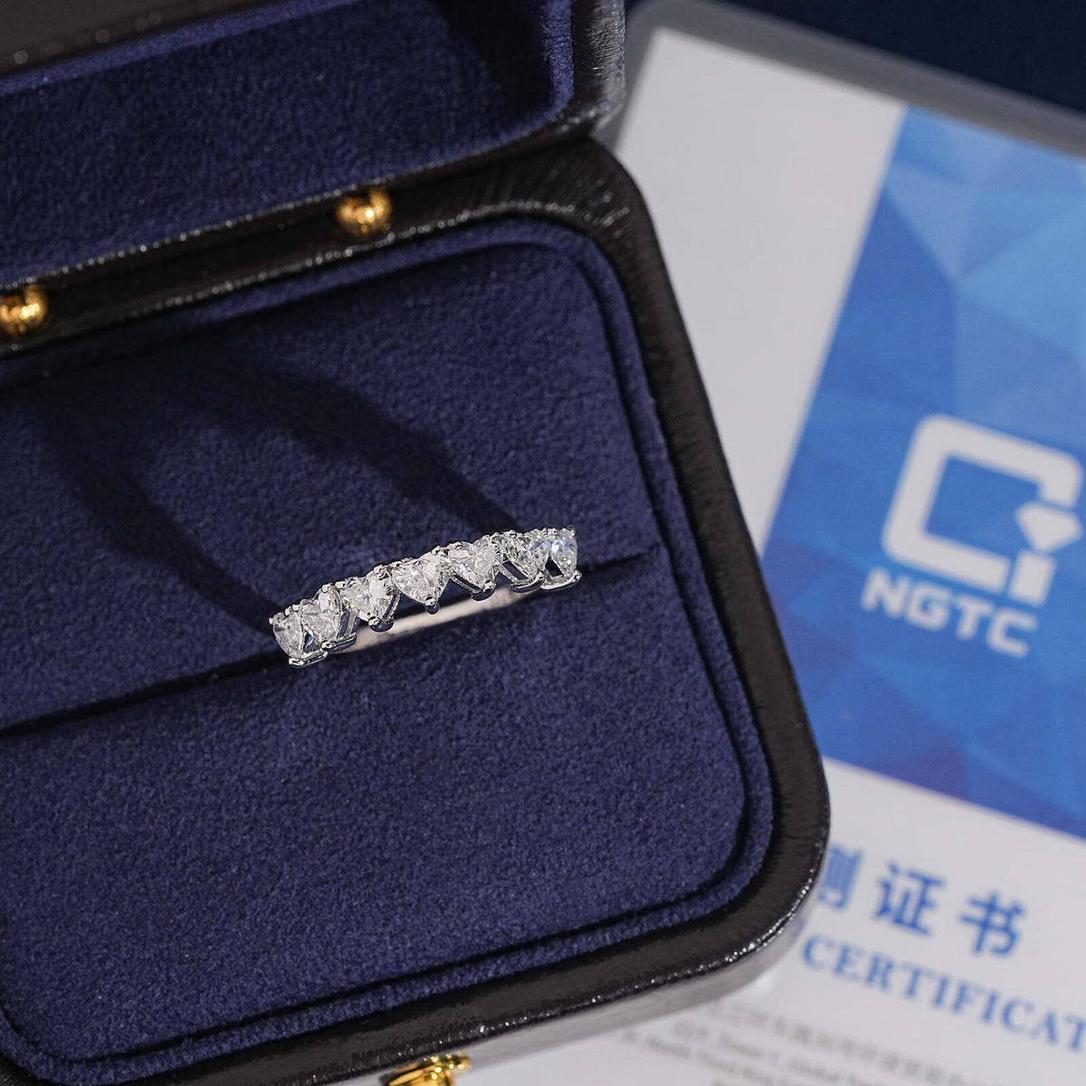 2.1CT Heart Cut Lab Grown Diamond Eternity Ring Band