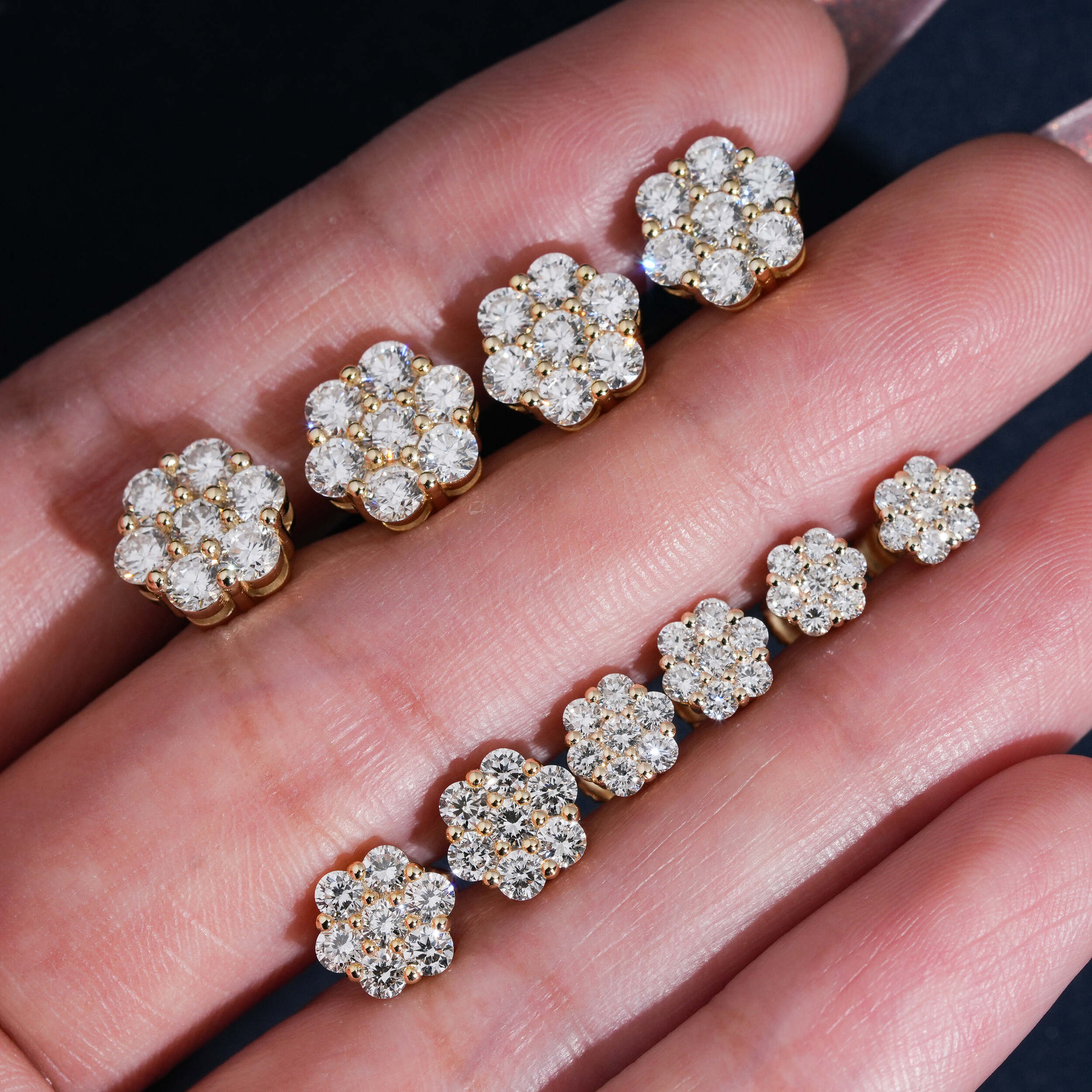 VVS Lab Grown Diamond Cluster Stud Earrings For Unisex