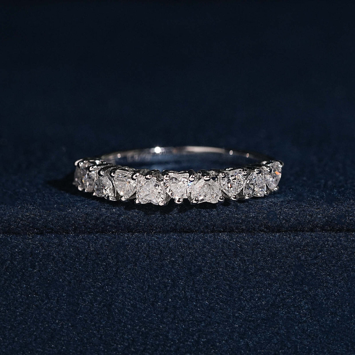 1CT Heart Cut Lab Grown Diamond Eternity Ring Band