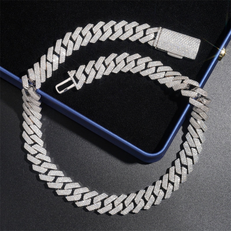 15mm Iced Out Moissanite Miami Cuban Link Chain 10K Gold