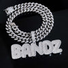 925 Silver Iced Out VVS Moissanite Diamond Custom Name Pendant Match 15MM Cuban