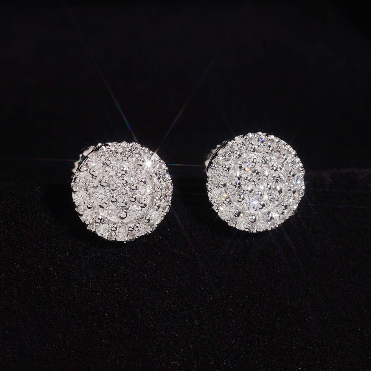VVS Lab Grown Diamond Stud Earrings 925 Silver Men Jewelry