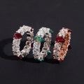 50 Pointer Round Mix Pear Cut Side Iced Eternity Ring Moissanite