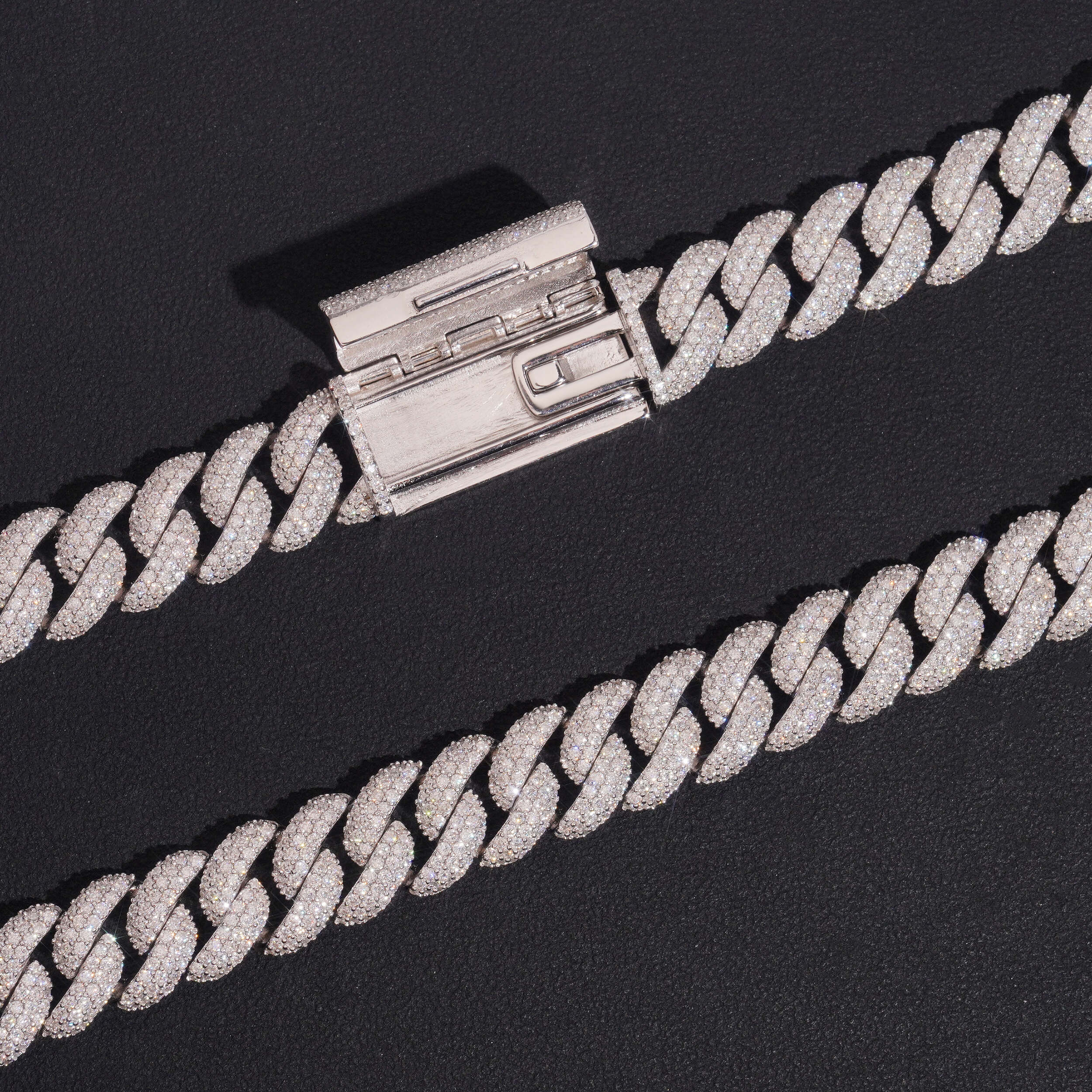 Silver 925 IGI Lab Diamond Cuban Link Chain 13MM