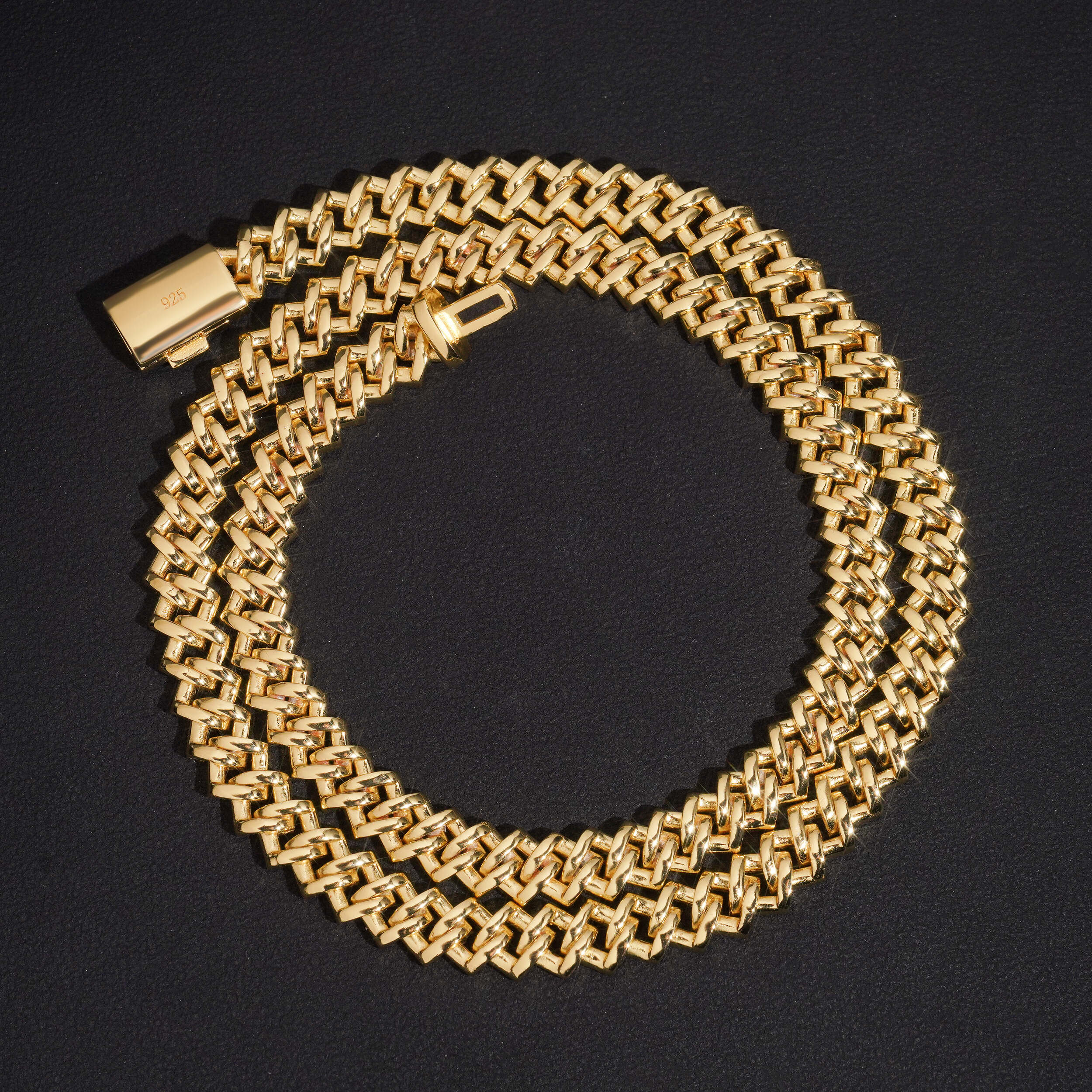 Iced Out 18K Yellow Gold Lab Grown Diamond Cuban Link Chain Necklace