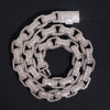 12MM Fully Iced 3D Baguette Cut Moissanite Diamond Hermes Box Link Chain Necklace