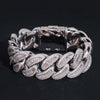 Sterling Silver 925 New Size 24MM Baguette Moissanite Diamond Cuban Link Bracelet VVS