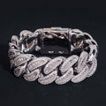 Sterling Silver 925 New Size 24MM Baguette Moissanite Diamond Cuban Link Bracelet VVS
