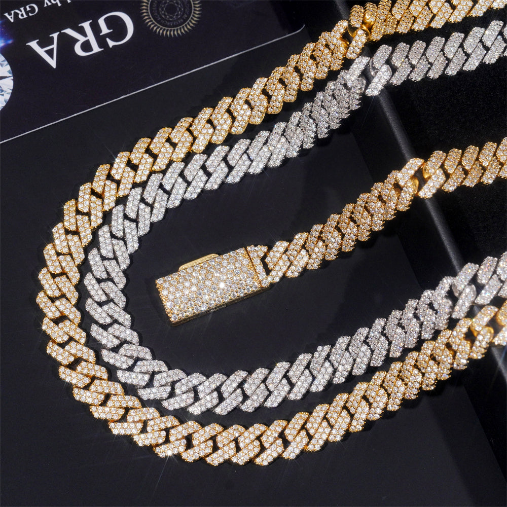 VVS Moissanite Diamond Cuban Chain Brass 8MM