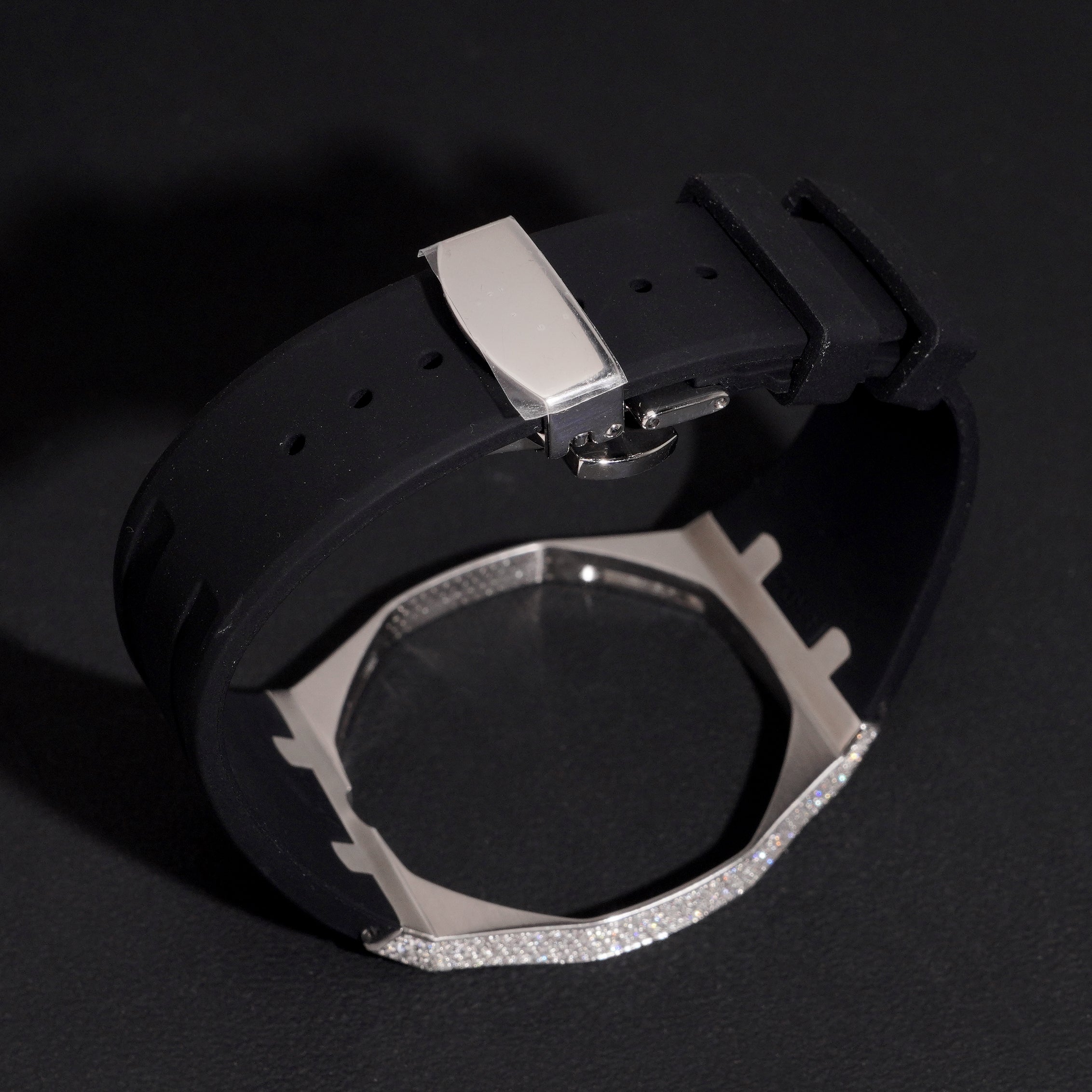 Stainless Steel 316L Moissanite Diamond Case Strap For Royal Pop Watch