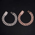 14MM Mosaic Setting Moissanite Diamond Cuban Link Bracelet