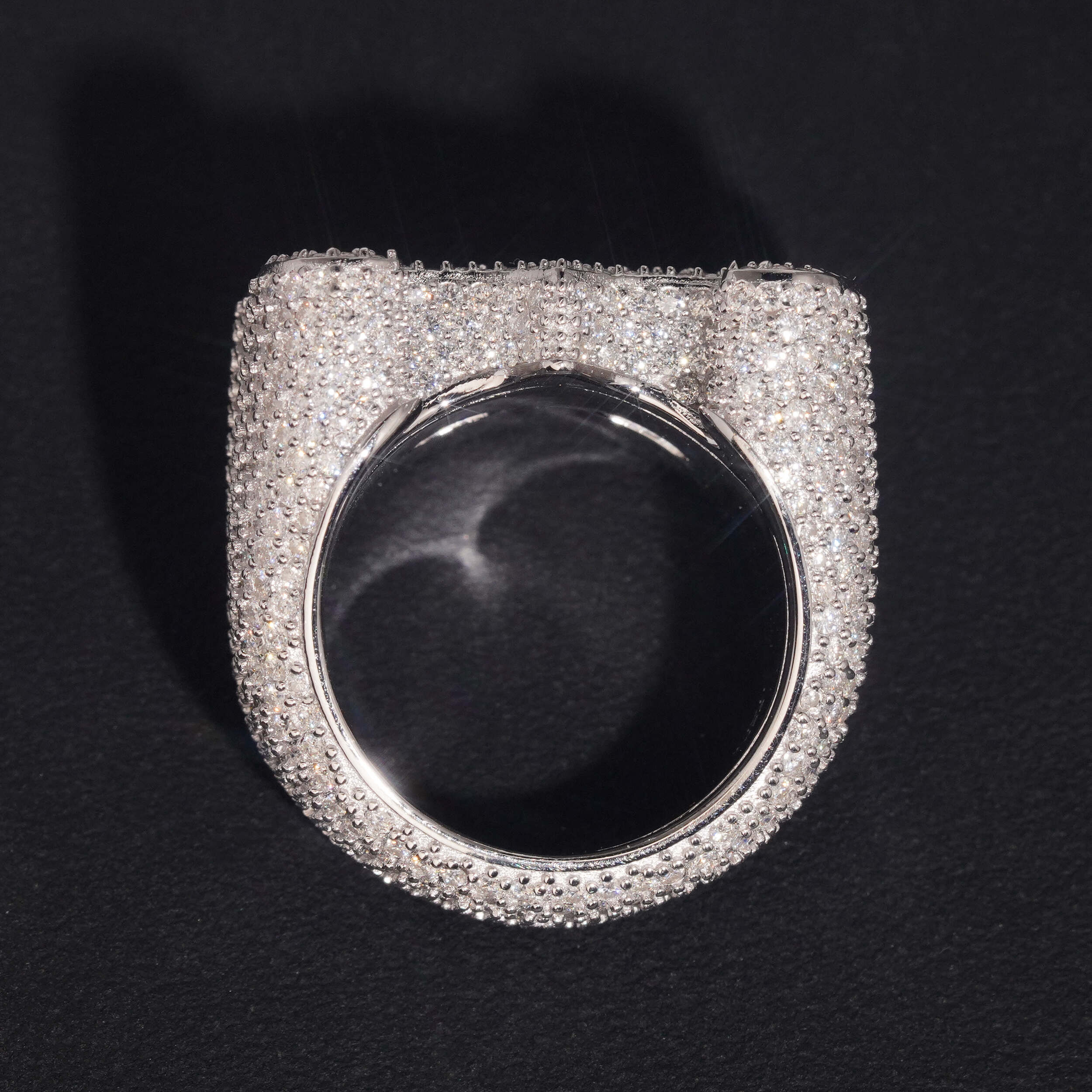Custom Made Initial B Moissanite Diamond Finger Ring Sterling Silver