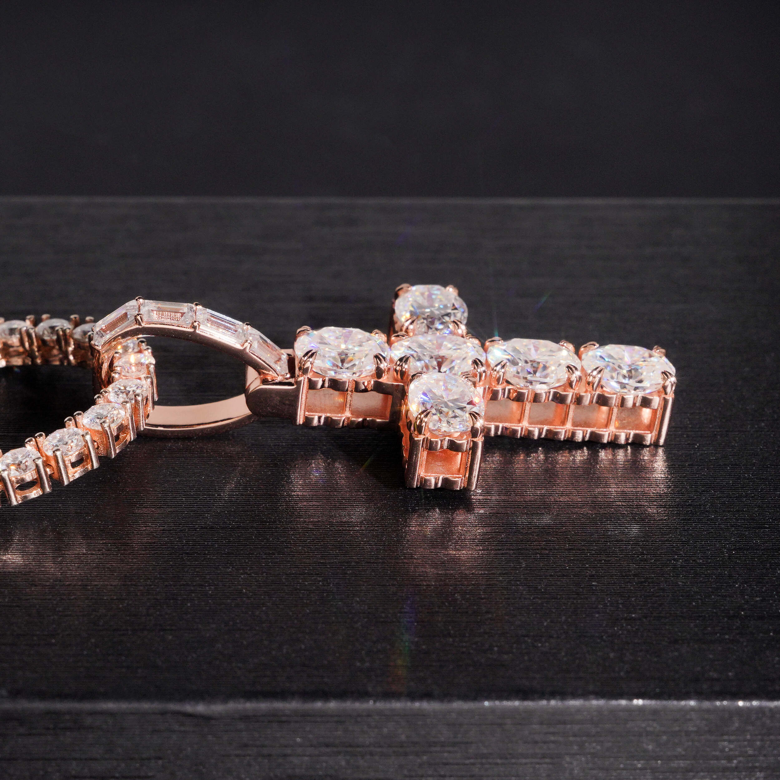 2Inch Big Oval Cut Moissanite Diamond Cross Pendant