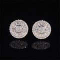 Silver Round Bageutte Cut Moissanite Diamond Earrings For MEN With GRA Report