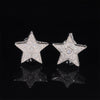 Side Iced VVS Moissanite Star Shaped Earrings Solid Silver 925