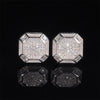 925 Sterling Silver Moissanite Iced Out Hip Hop Jewelry Earrings Screw Back