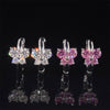 925 Sterling Silver Women Moissanite Hoop Earrings Butterfly Design