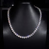 8mm moissanite tennis necklace draped on black velvet bust, 2ct-per-stone VVS round stones sparkling – CustomHipHop