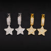 925 Sterling Silver GRA Certificated Star Charm Hoop Earrings Moissanite Diamond